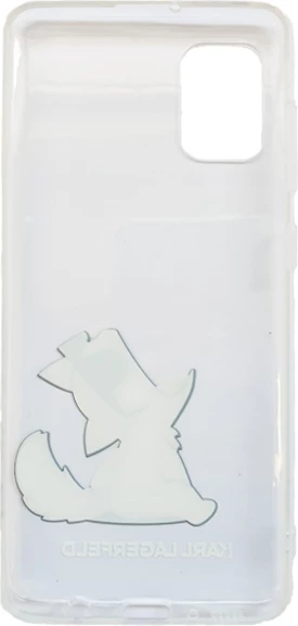 Mbështjellës Karl Lagerfeld KLHCA31CFNRC për Samsung Galaxy A31, transparent Choupette Fun