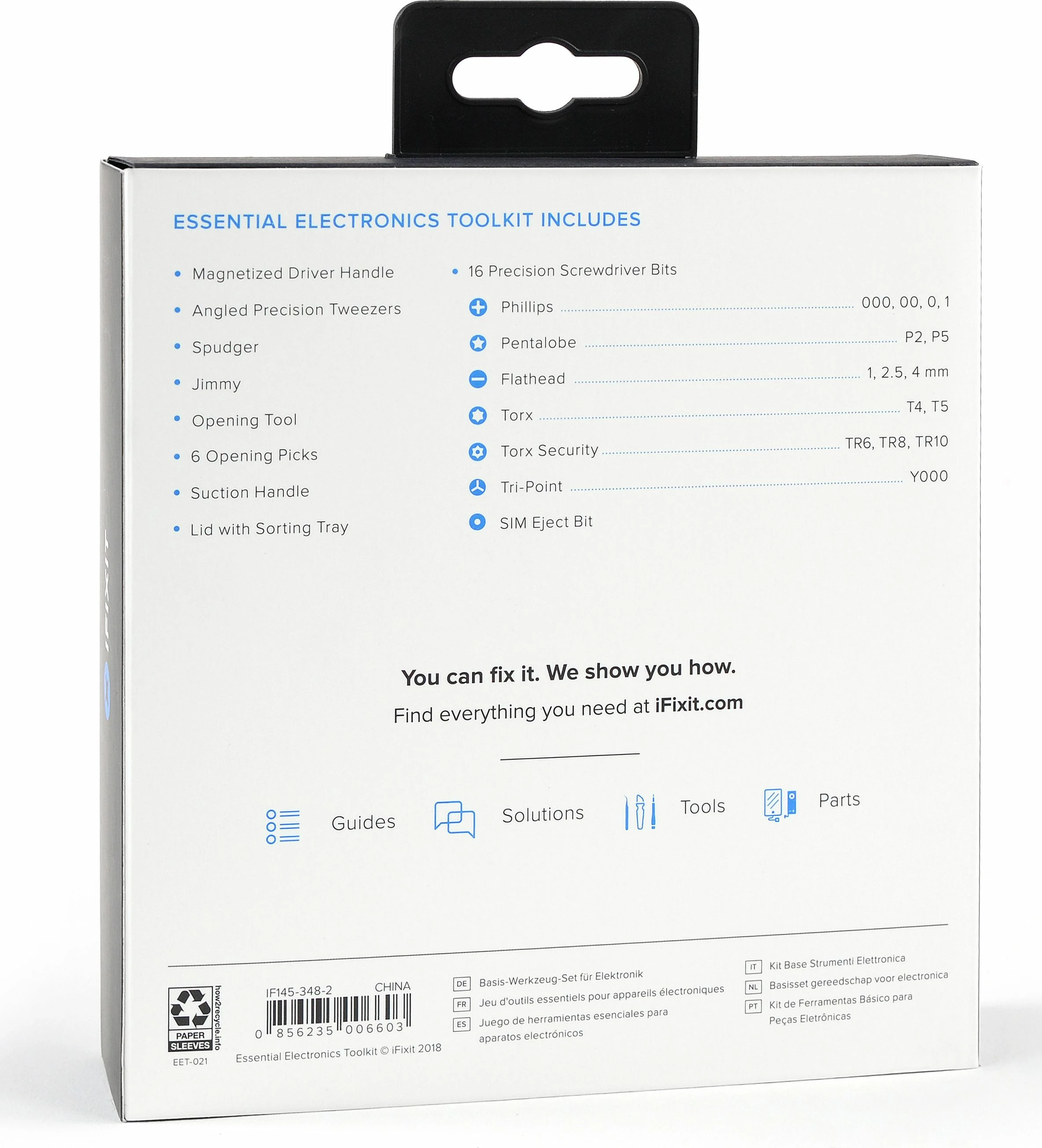 Kit veglash riparimi iFixit EU145348, 25 pjesë, zi/kaltër