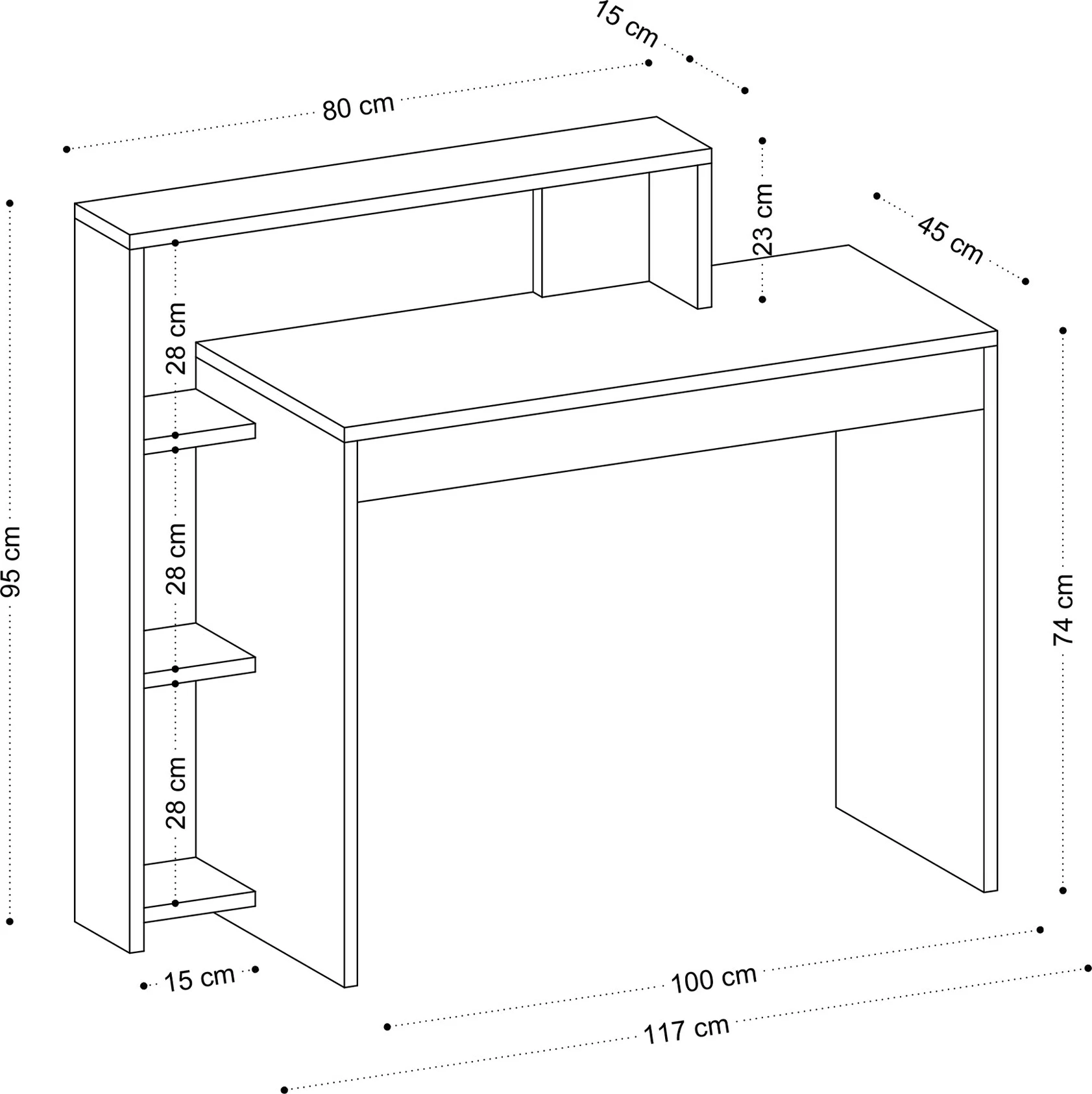 Tavolinë studimi Hanah Home, Uma, ngjyrë lisi