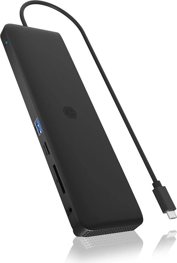DockingStation RaidSonic ICY BOX 11-in-1, USB 3.2 Gen 2, 100 W, e zezë