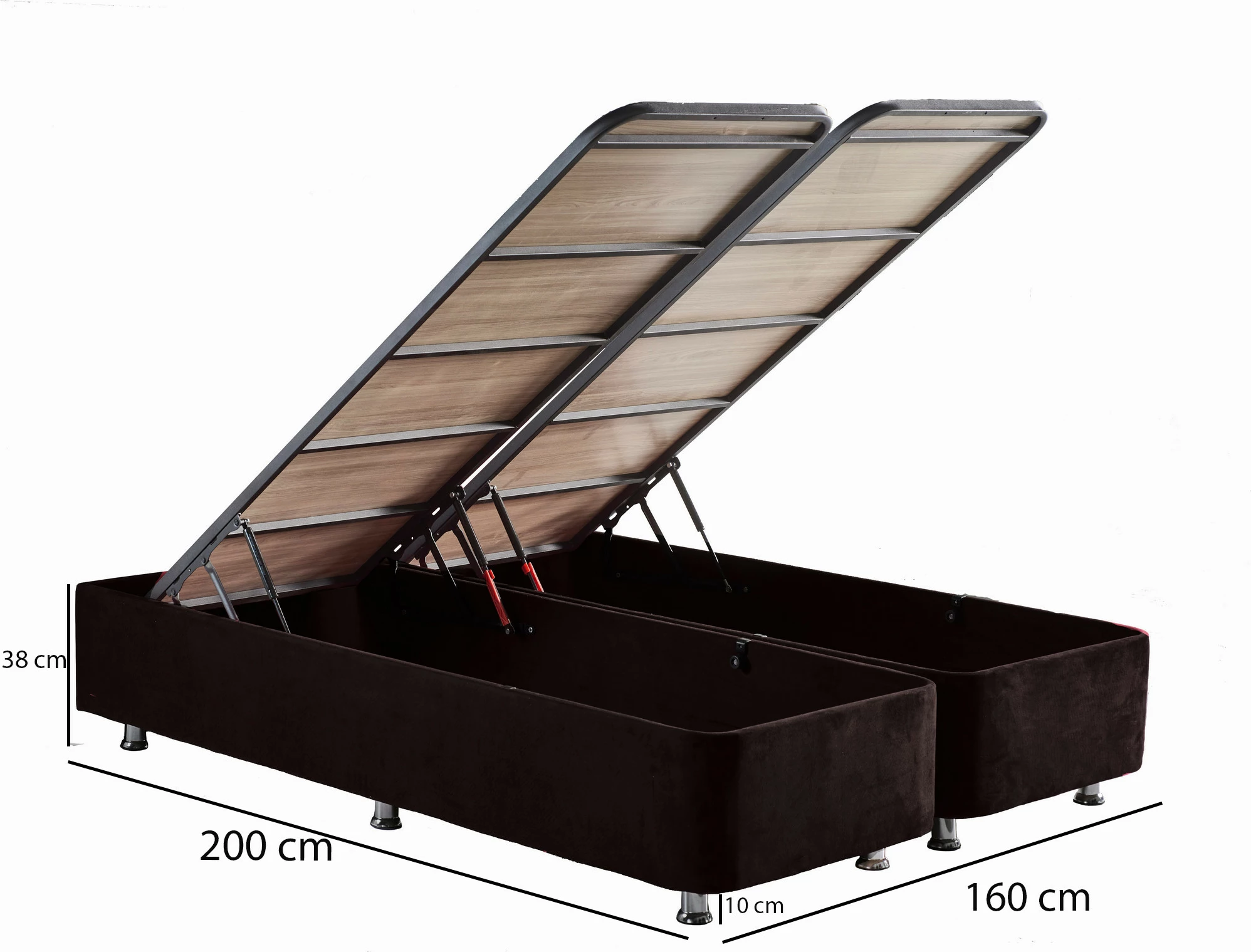 Baza dyshe për shtrat, ngjyrë e zezë, Skye Decor, Ela Double, 160x200