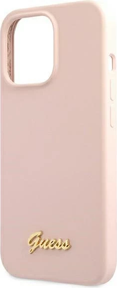 Mbështjellës Guess GUHMP13XLSLMGLP për iPhone 13 Pro Max 6.7", silikon, MagSafe, rozë e çelur