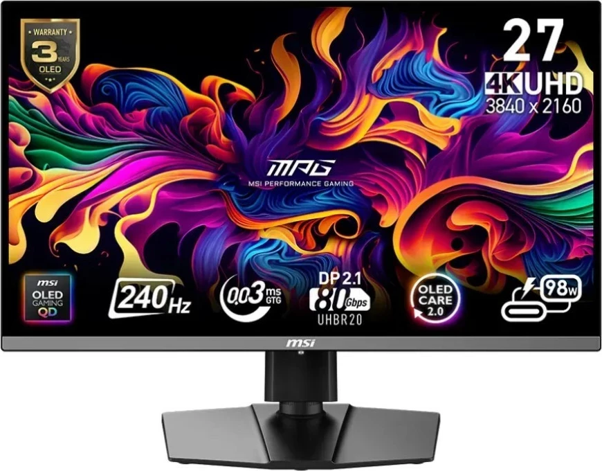 Monitor MSI MPG 272URX QD-OLED 26.5", 4K UHD, 240Hz, e zezë