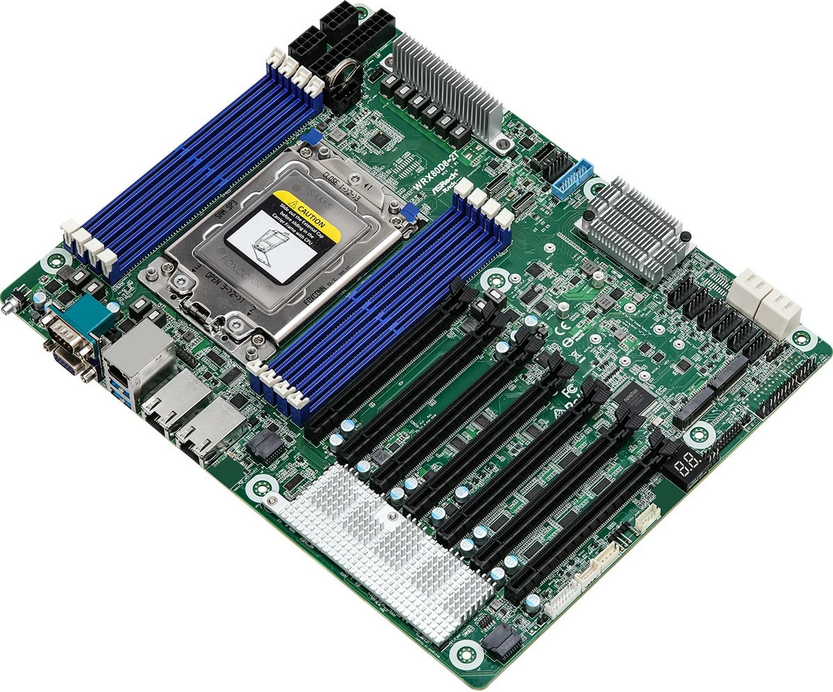 Pllakë amë ASRock WRX80D8-2T, Socket sWRX8, 8x DDR4, 7x PCIe x16, 3x LAN