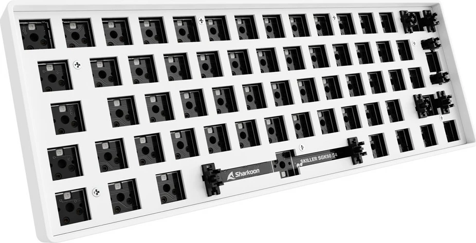 Tastierë mekanike barebone SHARKOON SKILLER SGK50 S4, 60%, RGB, e bardhë