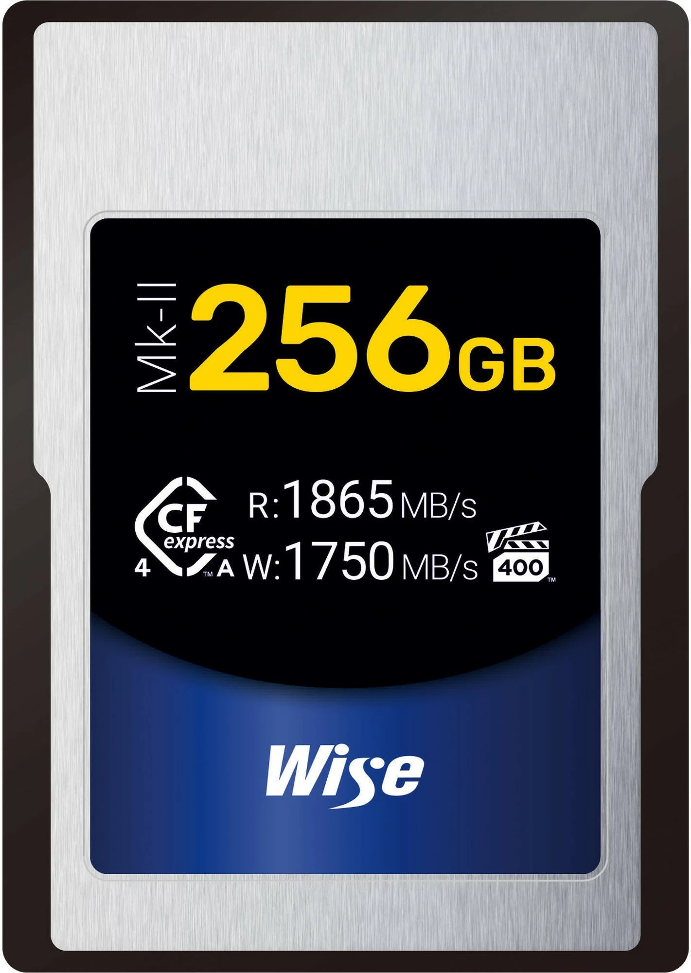 Kartelë memorie Wise CFexpress 4.0 Type A Mk-II 256GB, argjendtë/zezë/blu
