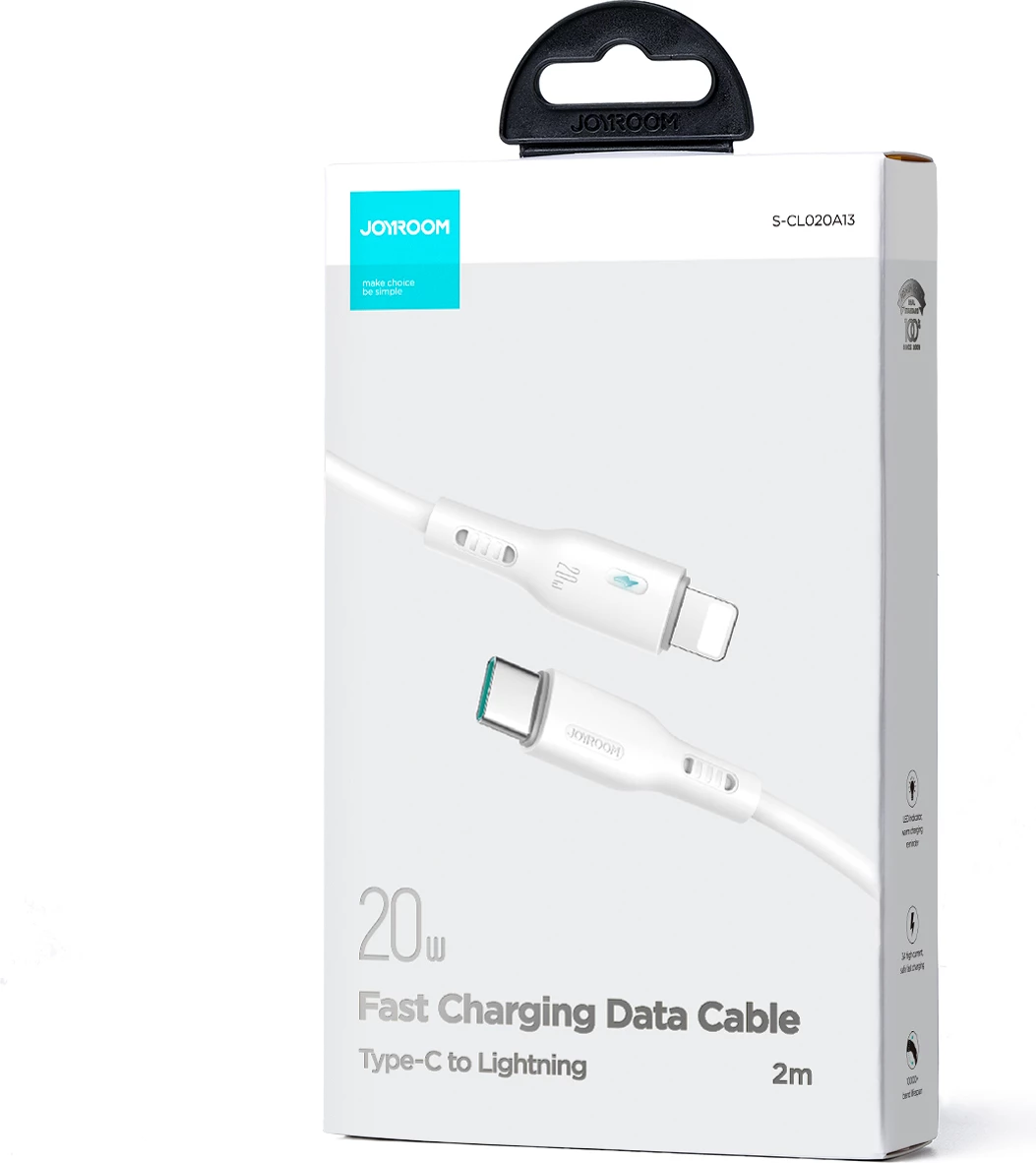 Kabllo Joyroom S-CL020A13, USB-C në Lightning, 2m, 20W, e bardhë