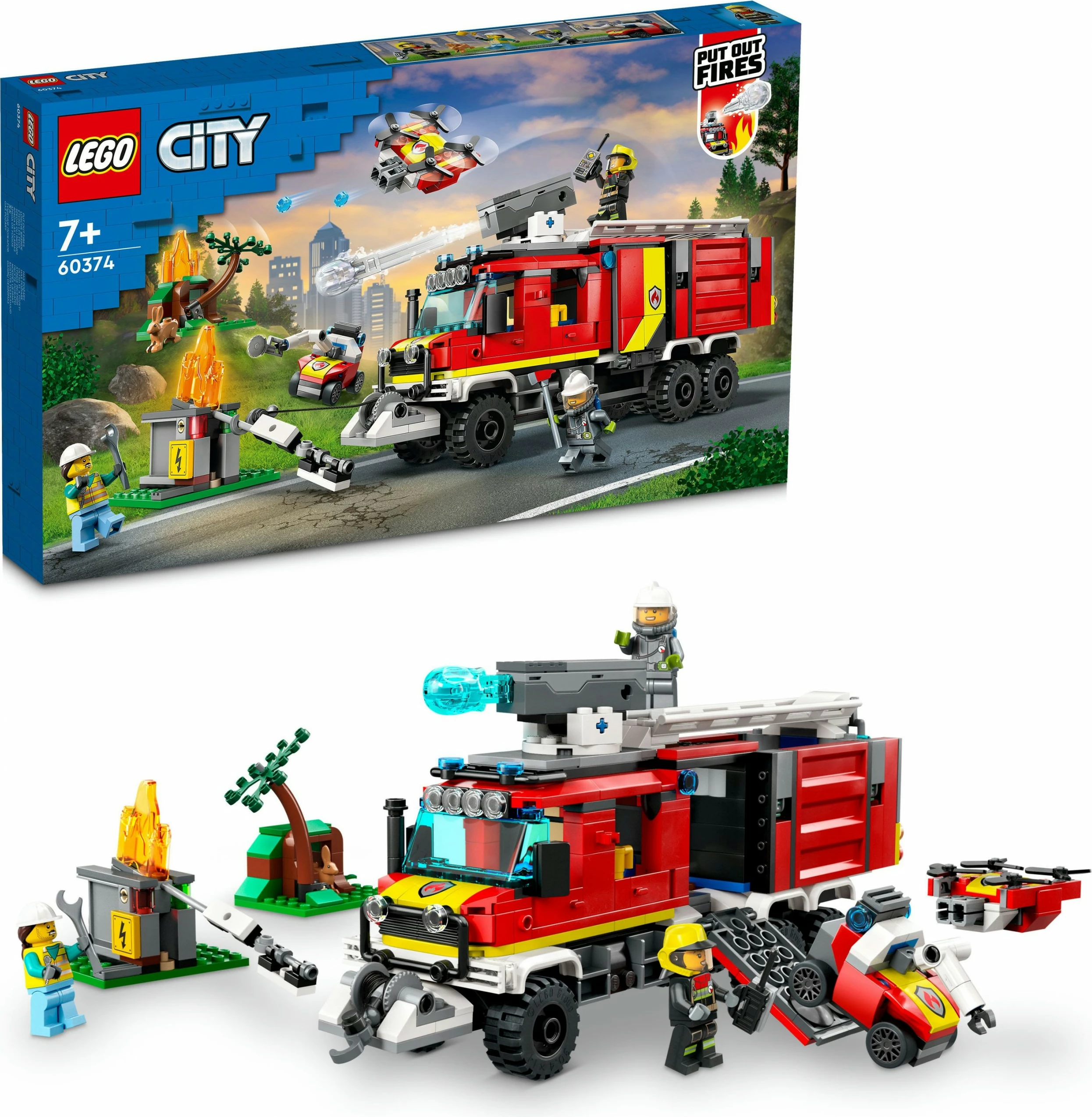 Set ndërtimi LEGO City Fire Command Unit, 502 pjesë, plastikë, shumëngjyrëshe
