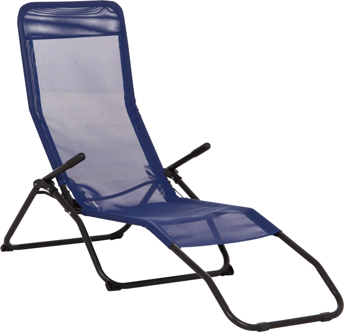 Shezlong relaksues lëkundës, tekstilene blu, metal i zi, SWINGSAND FH6553.05, 142x60x95cm