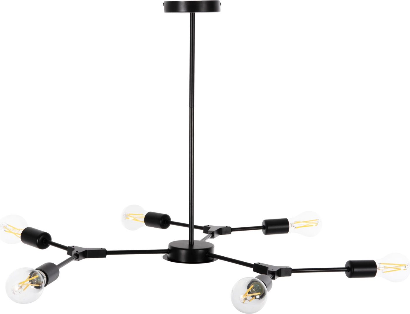 Llambadar tavanor me 6 drita, FH4125, metal i zi, 75x75x75H cm