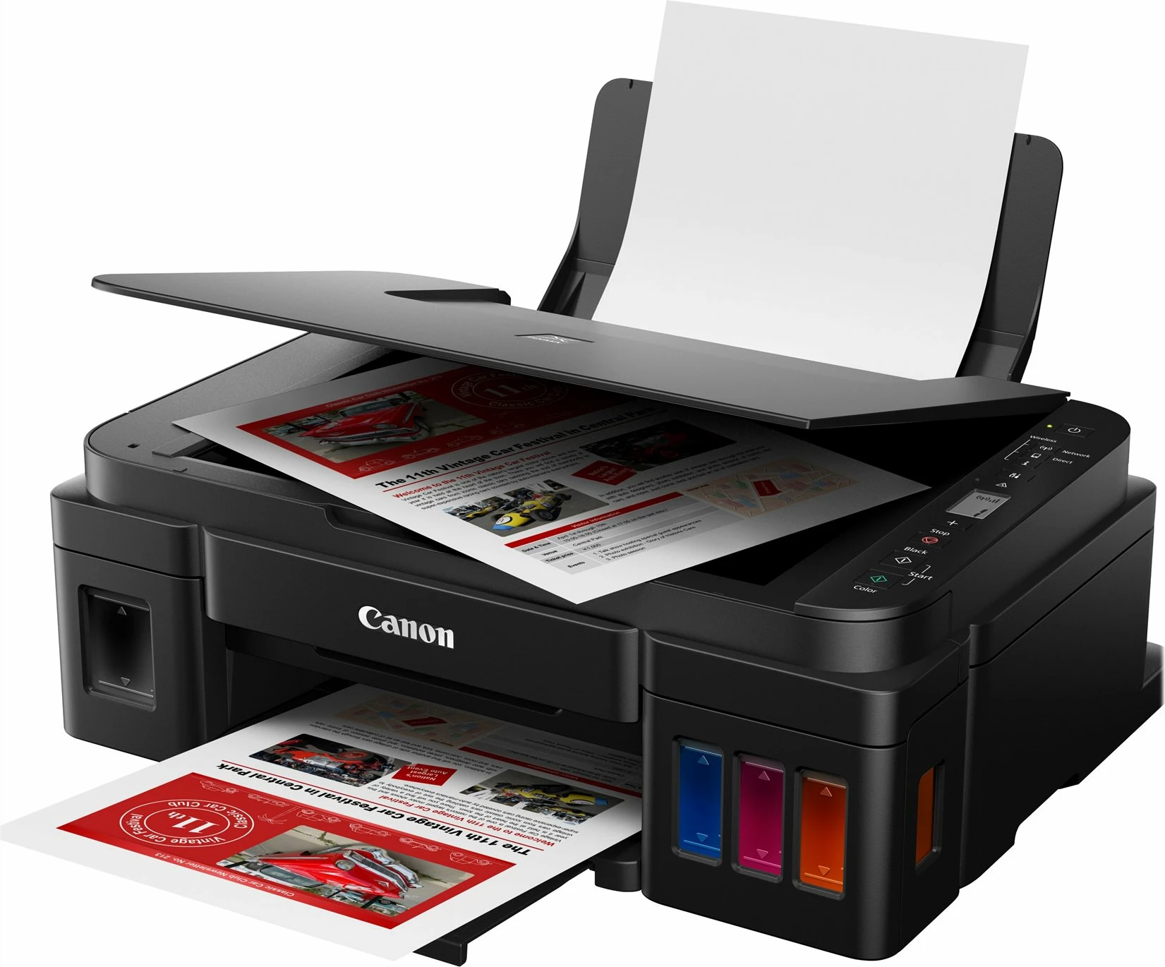 Printer multifunksional Canon PIXMA G3410, me Wi-Fi, me depozita boje të rimbushshme, i zi