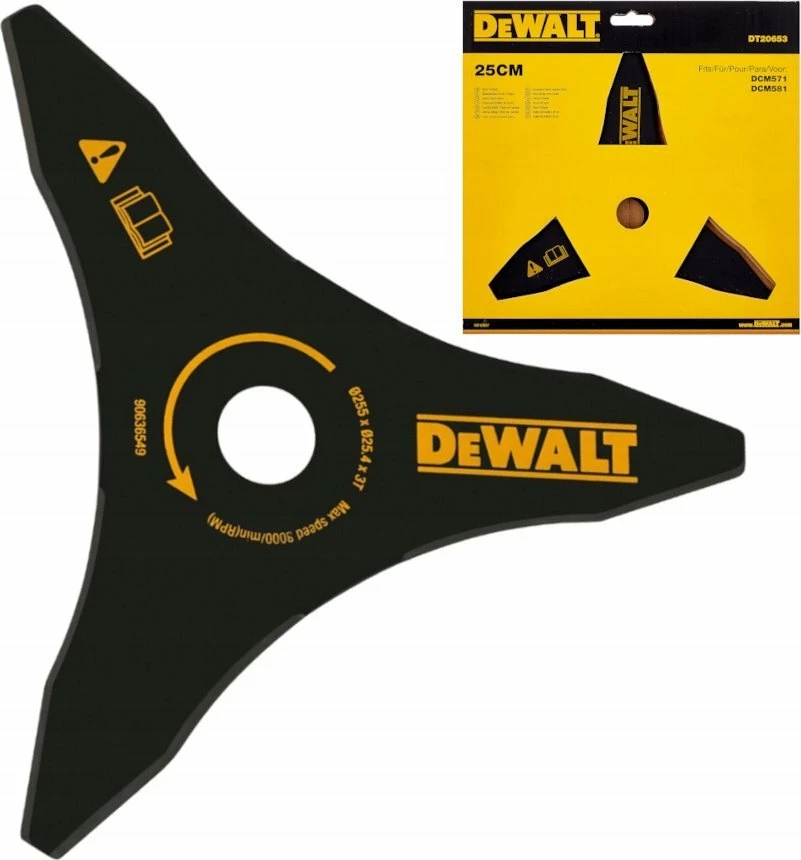 Teh/disk prerës 3-dhëmbësh për brushcutter DeWalt DT20653 255 mm, i zi