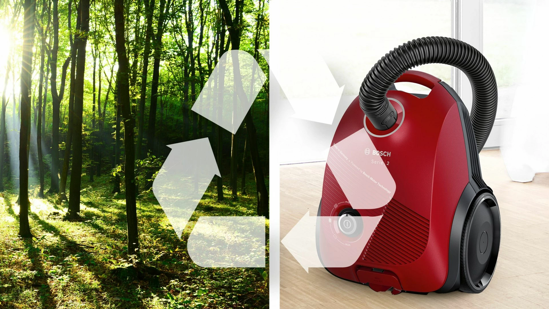 Fshesë me korent Bosch Serie 2 BGBS2RD1, 3.5L, 600W, e kuqe