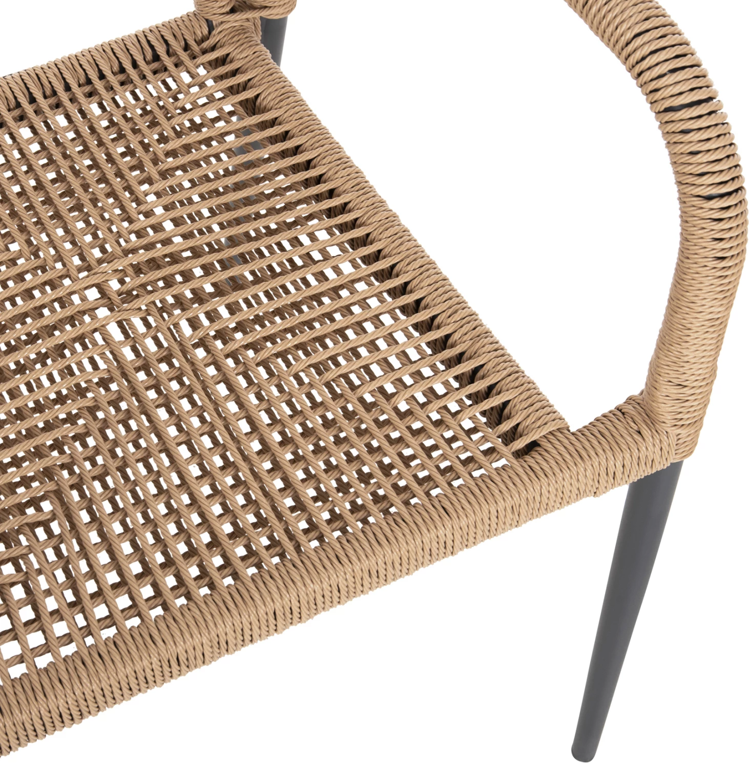 Karrige alumini gri me litar PE bezhë FH5771.02 55x63x82 cm