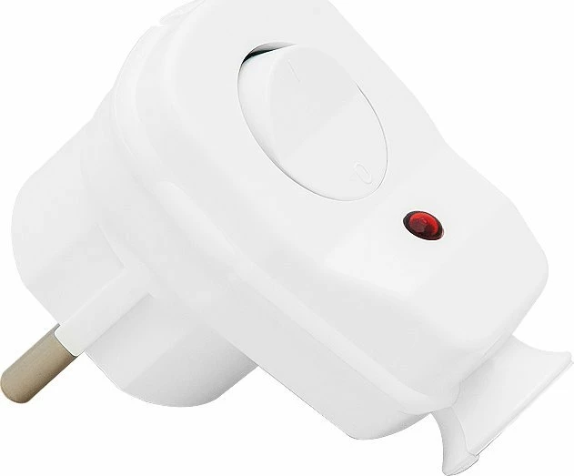 Prizë këndore Plastrol WT-16US/ŁK 16A IP20 2P+Z me switch ON/OFF dhe LED, e bardhë