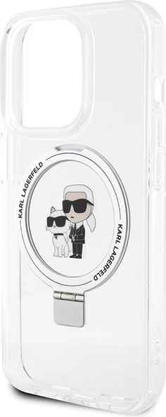 Mbështjellës Karl Lagerfeld Ring Stand Karl&Choupette MagSafe për iPhone 13 Pro/13, i bardhë