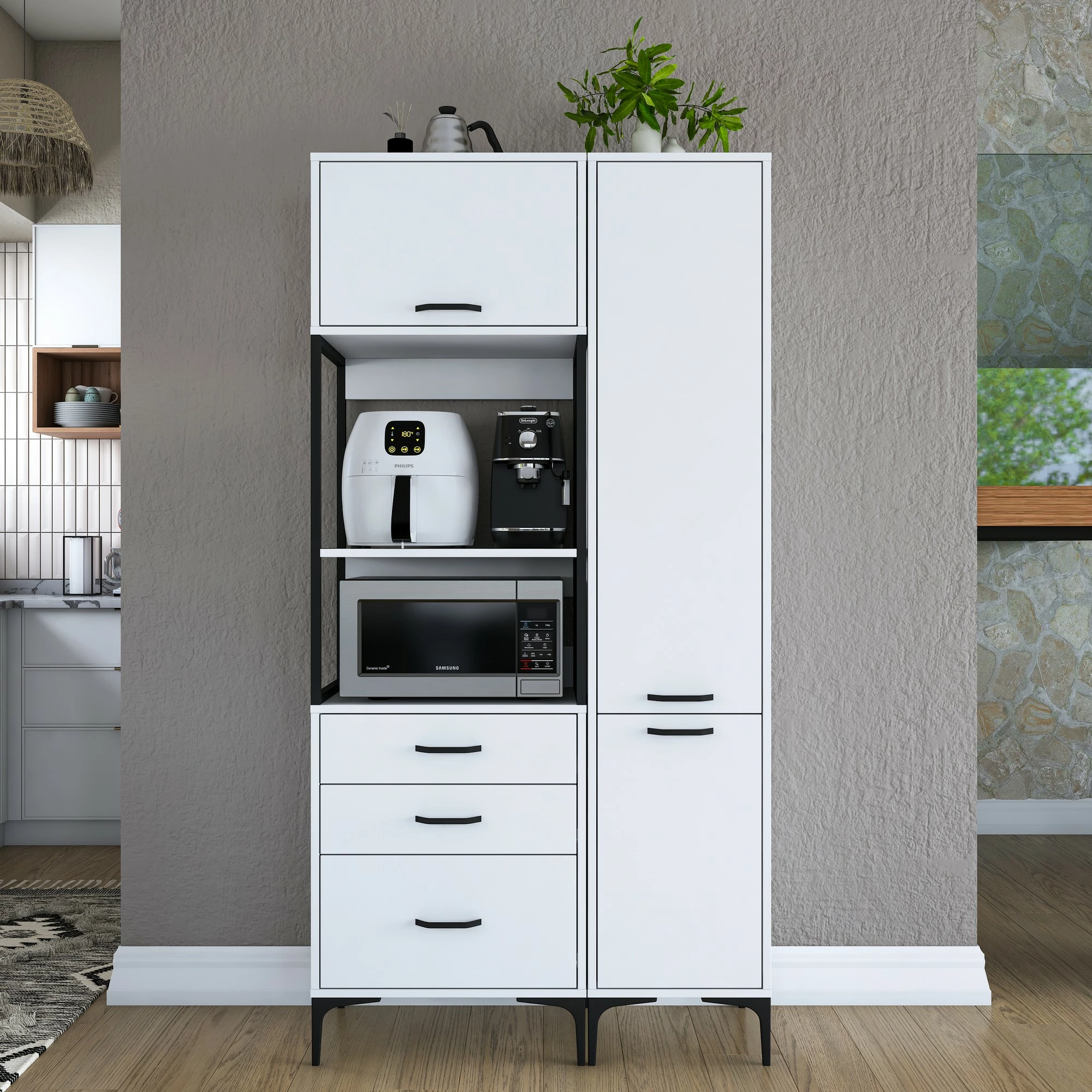 Dollap multifunksional, i bardhë, Hanah Home JE143 - 3113