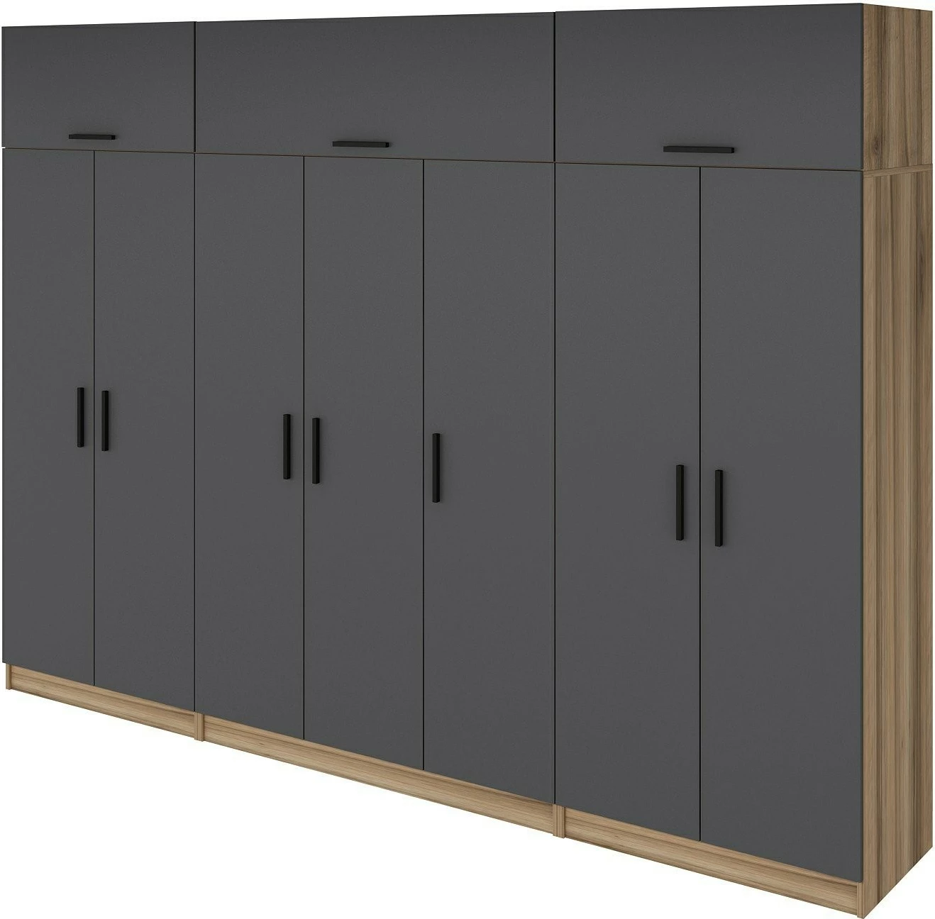 Dollap i madh për rroba, ngjyrë antracit dhe dore, Skye Decor Minar Kale - 7532