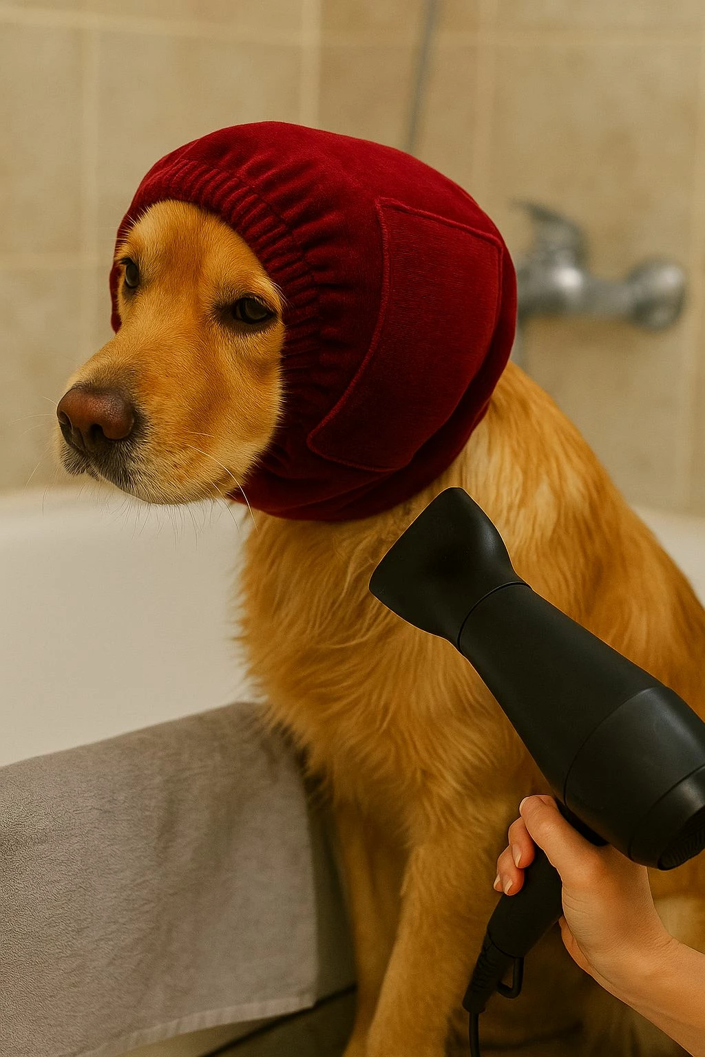 Kapelë për qen, burgundy, Paws & Whiskers, kulakkoruyucub