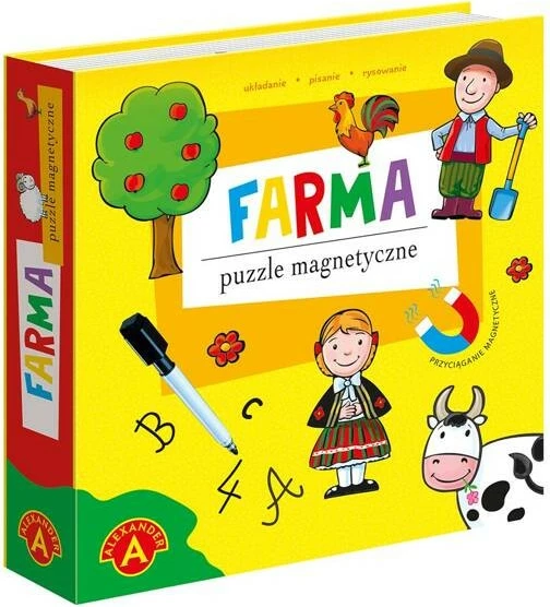 Puzzle magnetik Alexander Farma për fëmijë, 24 pjesë, me pisak dhe karta modeluese