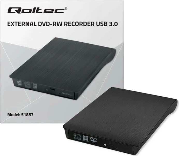 DVD-RW i jashtëm Qoltec 51857, USB 3.0, i zi