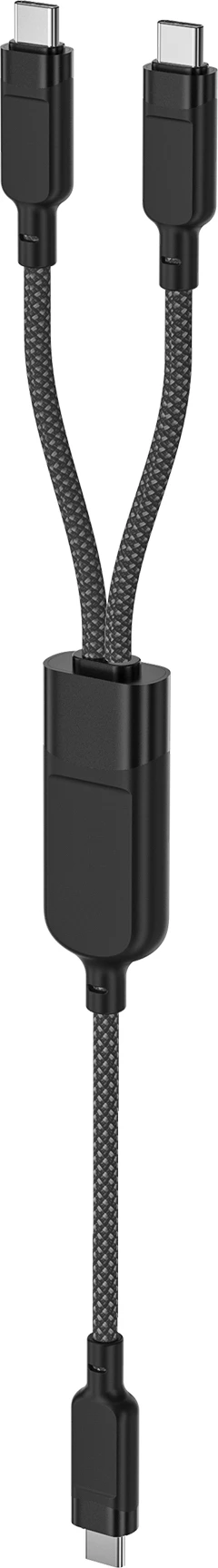 Kabllo Acefast C5-11 USB-C në USB-C 2në1, 1.2m, 100W, E zezë