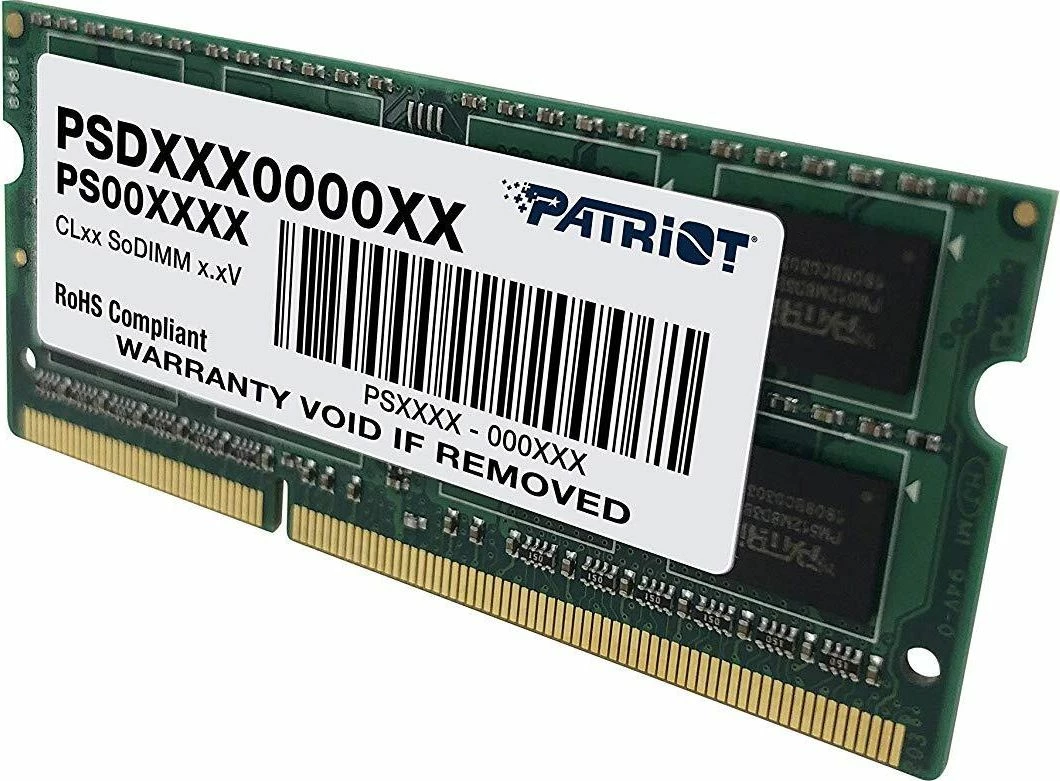RAM Memorje Patriot Signature PSD38G16002S 8GB DDR3 1600MHz CL11 SO-DIMM 1x8GB e gjelbër