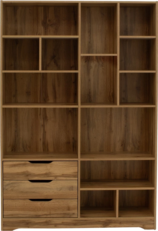 Raft librash Lucinda, ngjyrë sonoma, 120x29.8x180.5cm