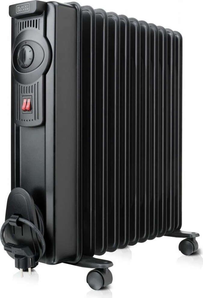 Radiator me vaj elektrik Black&Decker BXRA1500E 1500W, termostat i rregullueshëm, 9 elemente, 43.5 x 23 x 54 cm, i zi