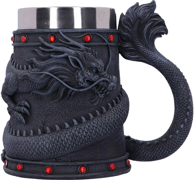 Kupë Nemesis Now Dragon Coil 16 cm, e zezë