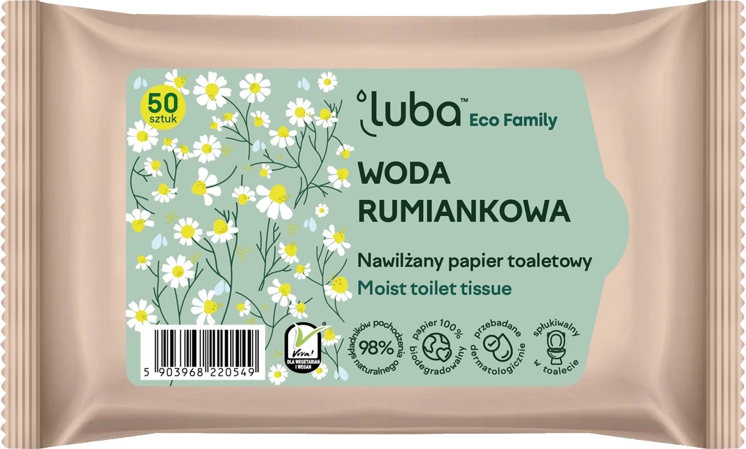 Letër e lagur për WC Luba Eco Family 50 copë