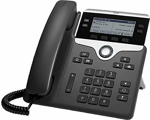 Telefon IP Cisco CP-7841-3PCC-K9=, 4 linja, SIP, 2x Gigabit Ethernet, ekran, PoE, zi dhe argjendtë