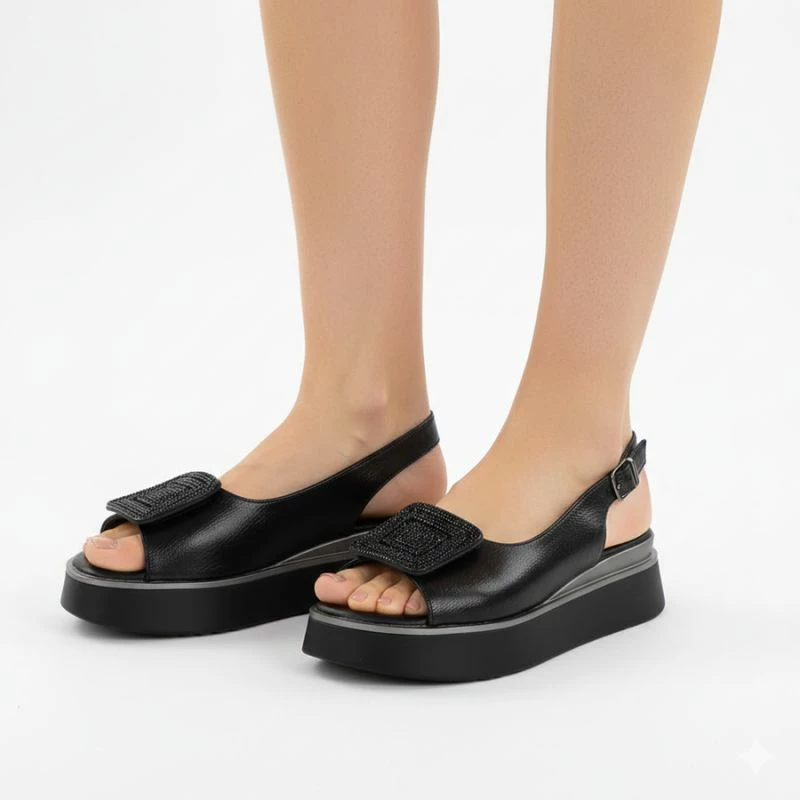 Sandale platformë Potocki SZ12590, të zeza