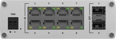 Switch industrial TELTONIKA TSW210, 8xGbE PoE+, 2xSFP, DIN RAIL, Paneli i pasëm