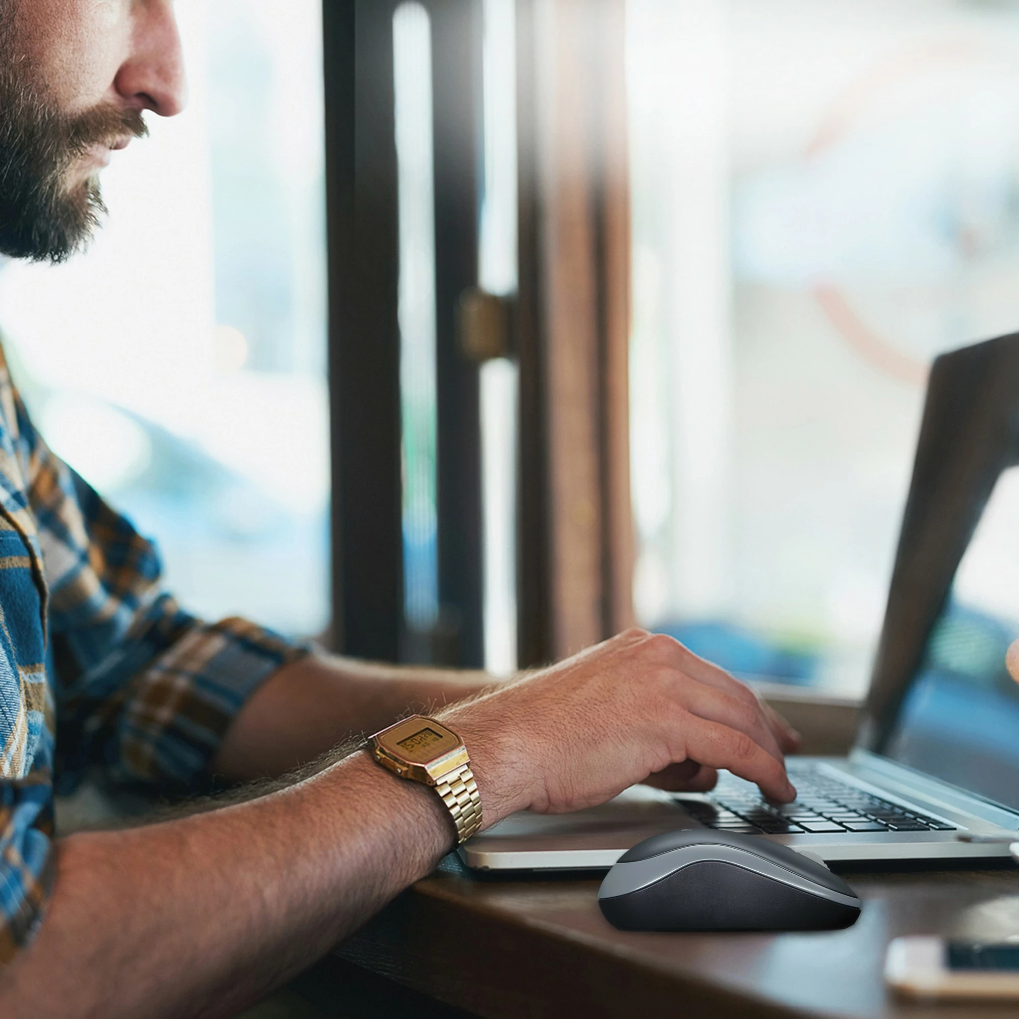 Maus pa kabllo Logitech M185, ambidextrous, optik, RF wireless, 1000 DPI, gri