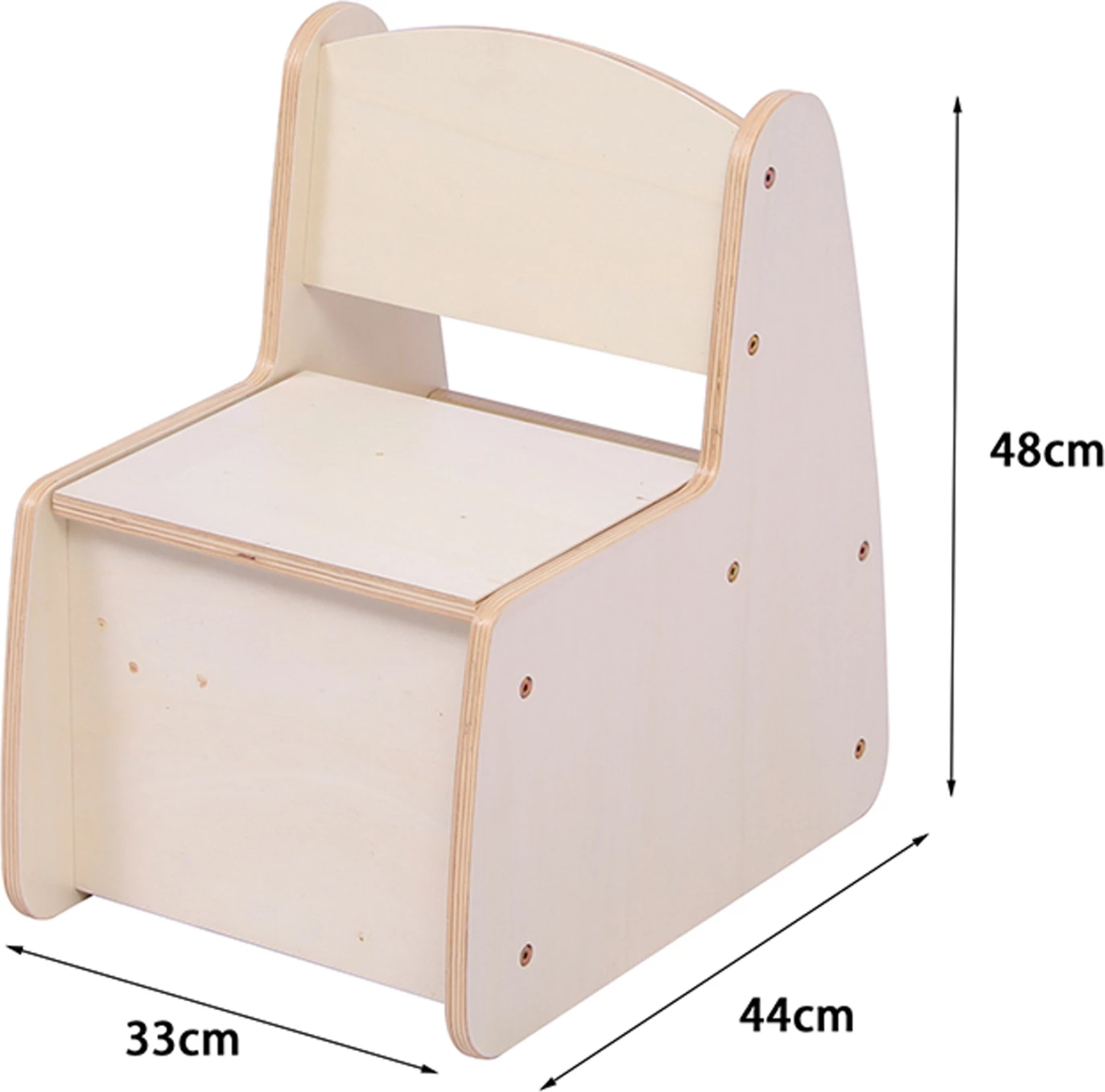 Karrige për fëmijë me hapësirë për ruajtje, natyrale, RICKI FH18343.01, 33x43x47cm