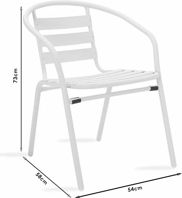 Tavolinë me karrige 5 copë, Valor-Tade, 5 copë,, metalike, e bardhë