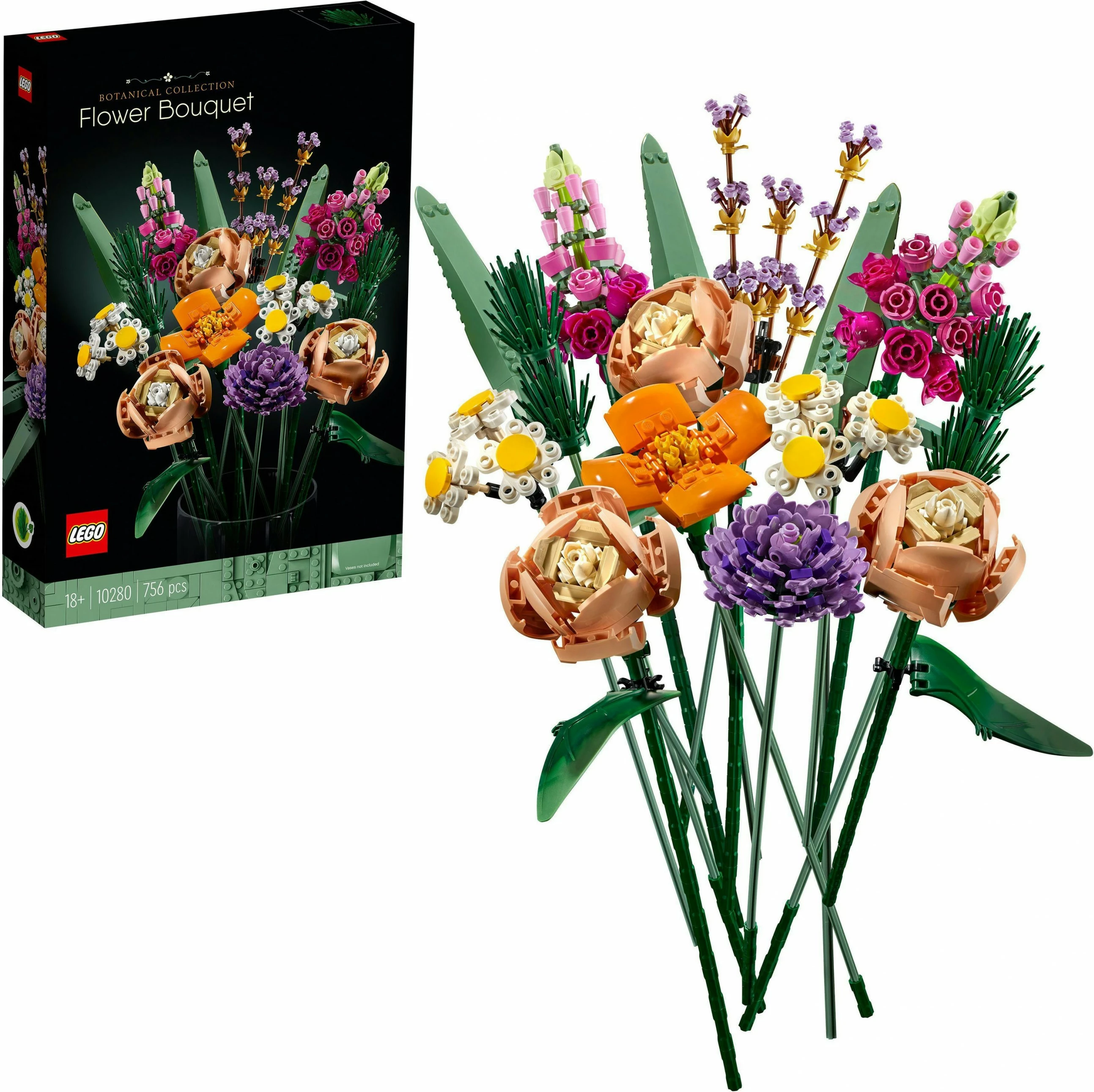 Set ndërtimi LEGO ICONS Flower Bouquet, 756 pjesë, shumëngjyrësh