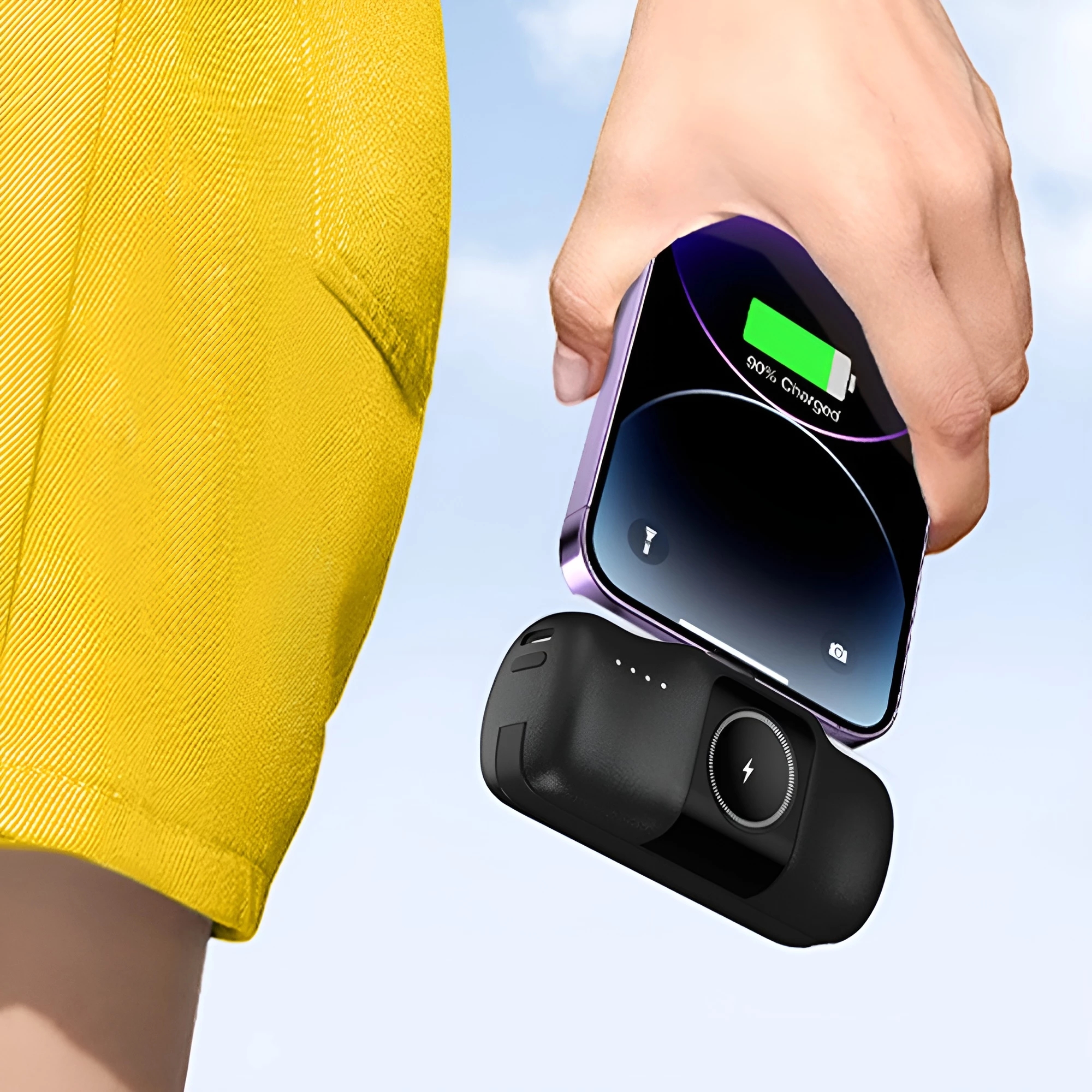 Powerbank Wozinsky WF16-YLS, 5000mAh, 15W, me kabllo USB-C të integruar dhe karikues për Apple Watch, e zezë