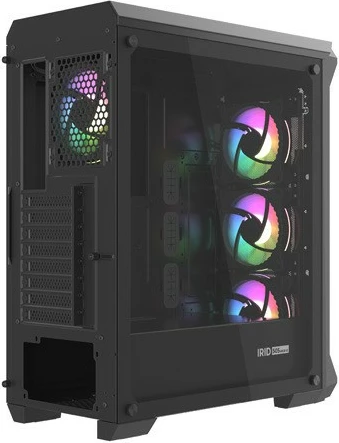 Kasë Genesis Irid 505 V2 ARGB, Midi Tower, 4x ARGB fan, ATX/Micro ATX/Mini ITX, e zezë