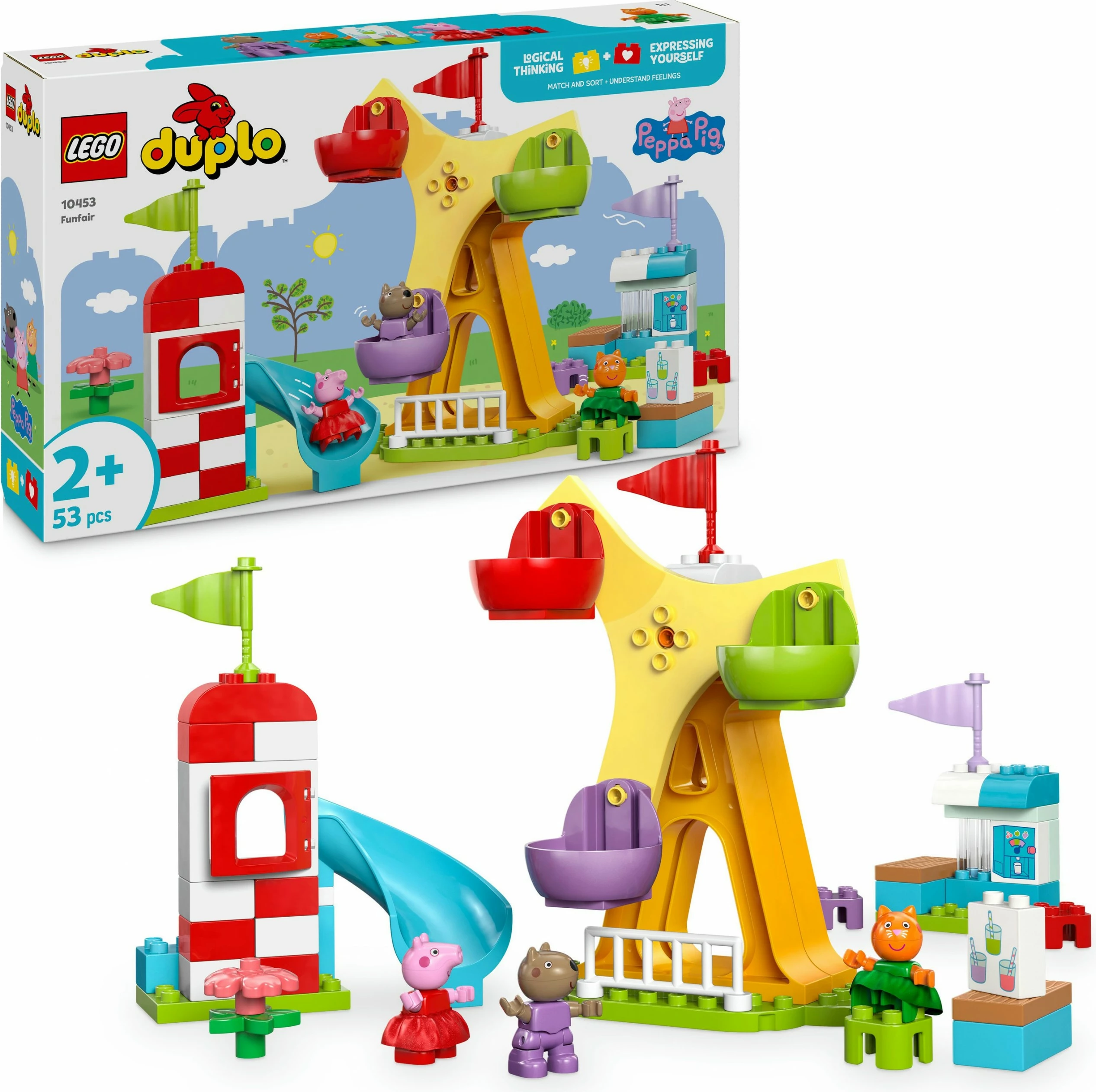 Set ndërtimi LEGO DUPLO Peppa Pig 10453, 53 pjesë, shumëngjyrësh