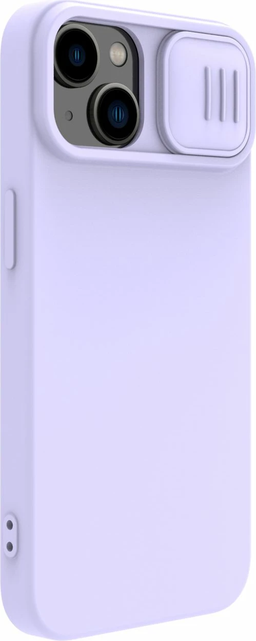 Mbështjellës Nillkin CamShield Silky Silicone për iPhone 14 Plus, MagSafe, Kapak kamere, Violet