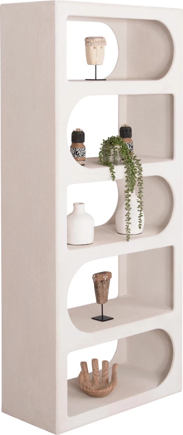 Raft librash SANTORINI FH18062 MDF ngjyrë e bardhë 80x38x180H cm.