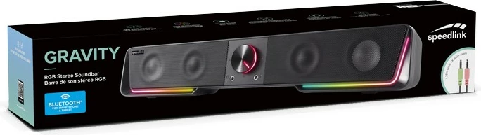 Soundbar Speedlink GRAVITY RGB, 6W, 4 Ω, 18000 Hz, e zezë