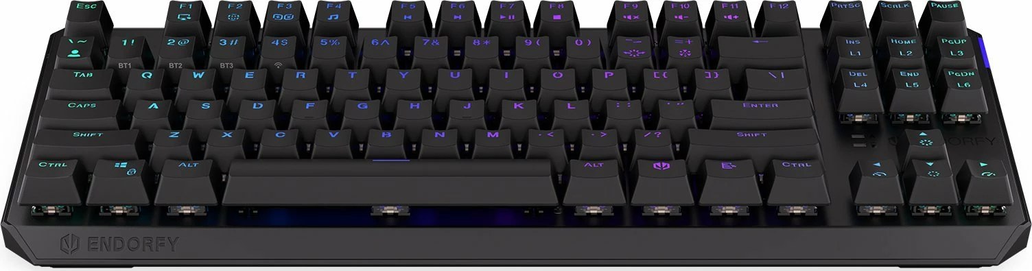 Tastierë mekanike gaming Endorfy Thock TKL Wireless EY5A081, Kailh Box Black, RGB, Bluetooth/2.4GHz/USB, US layout, e zezë