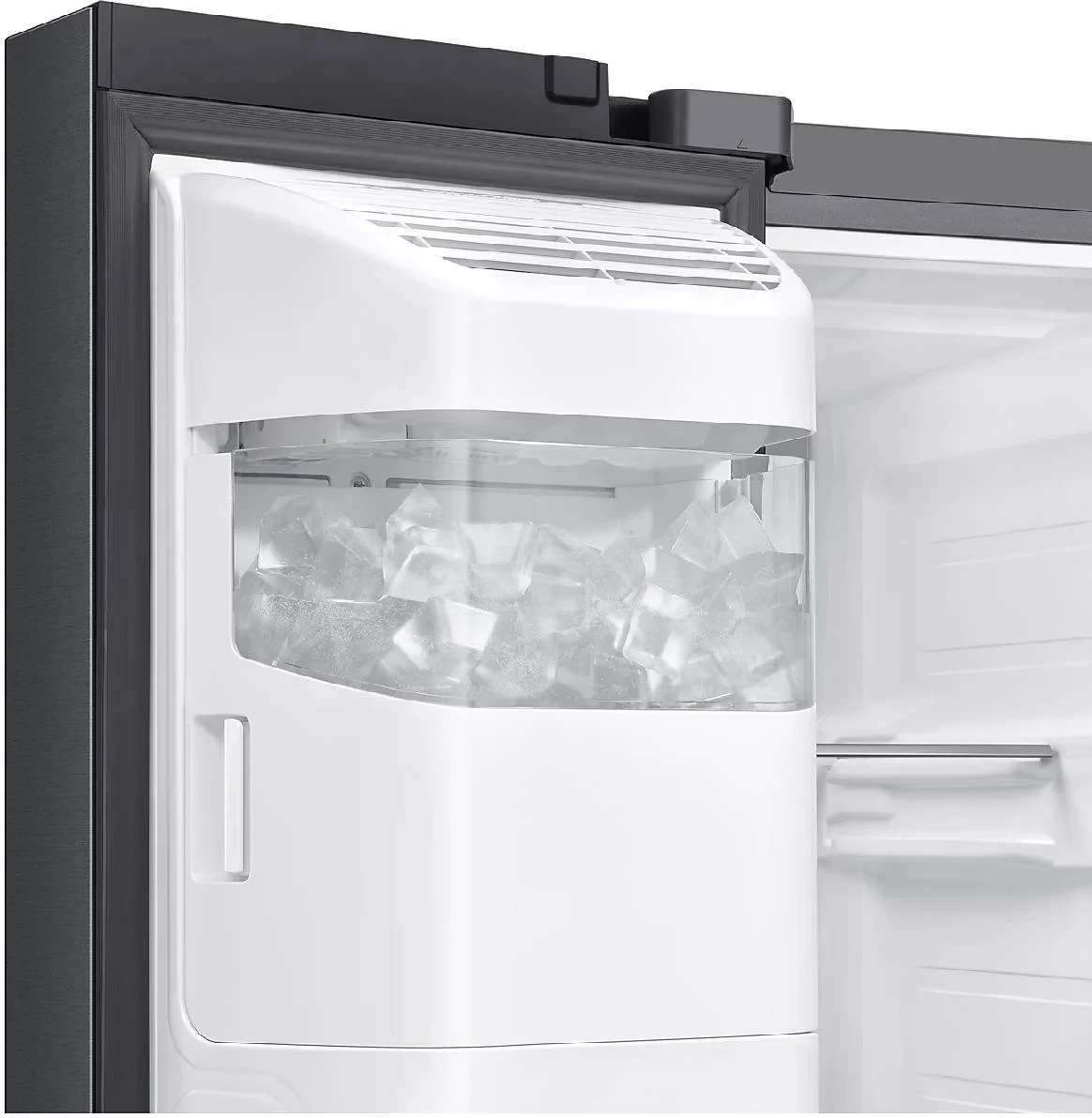 Frigorifer side-by-side Samsung SBS RS70F64KETEO 635 L, dispenser ujë dhe akull, Wi‑Fi SmartThings, AI Energy, klasë E, e zezë matte metal