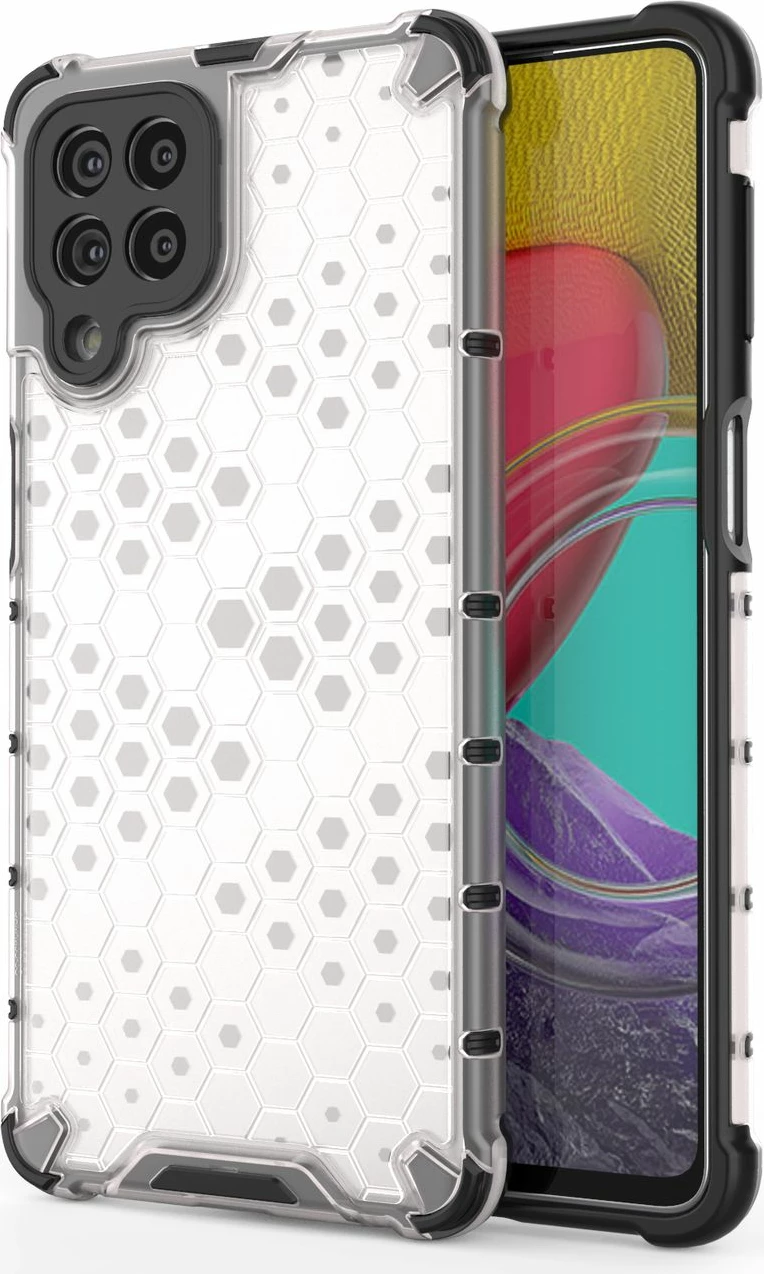 Mbështjellës Hurtel Honeycomb për Samsung Galaxy M53 5G, transparent