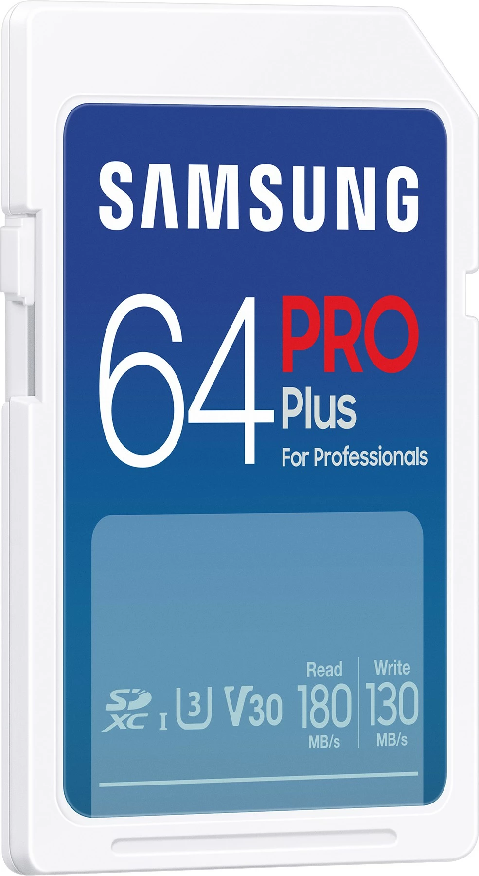Kartelë SD Samsung PRO Plus 64GB, UHS-I, Class 3, V30, e bardhë