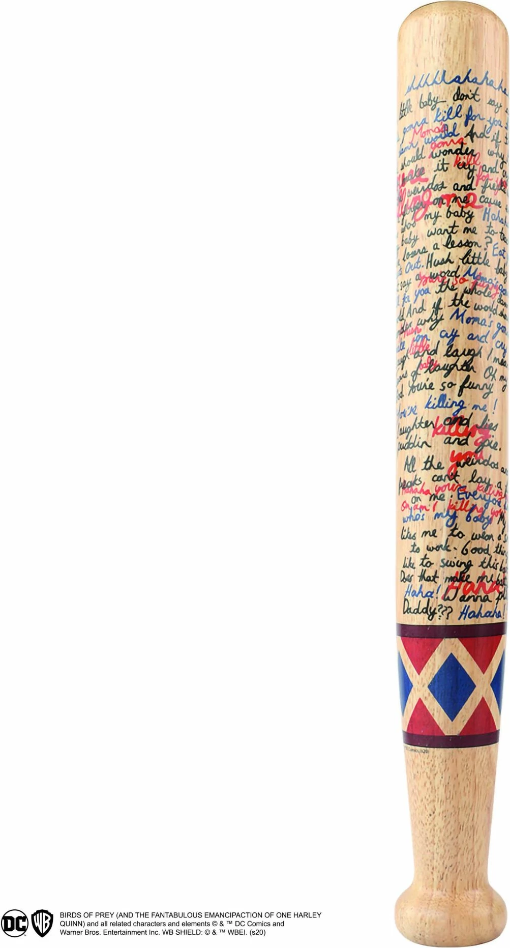 Okllai Cinereplicas Harley Quinn Baseball Bat, dru, 44.5 cm, druri natyral