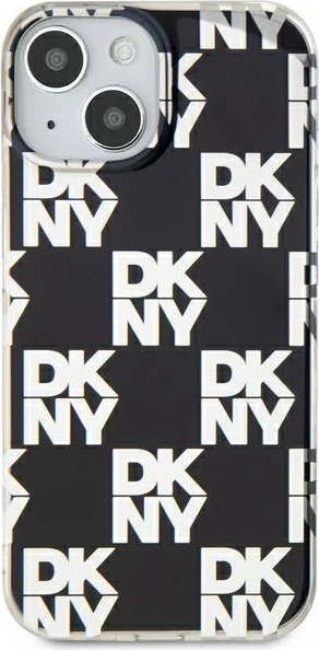 Mbështjellës DKNY IML Checkered Mono Pattern për iPhone 15 Plus / 14 Plus, zi